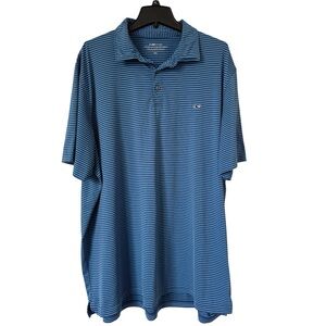 Vineyard Vines On-The-Go Sankaty Polo Shirt Men’s XXL Blue Stripe